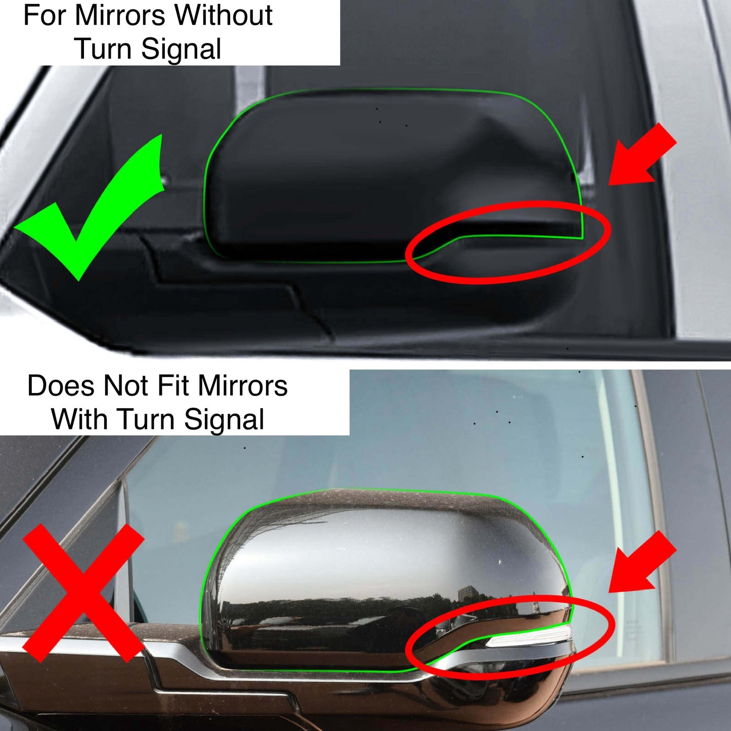 2022+ Tundra Mirror Covers, Mirror WITHOUT Turnsignal Version